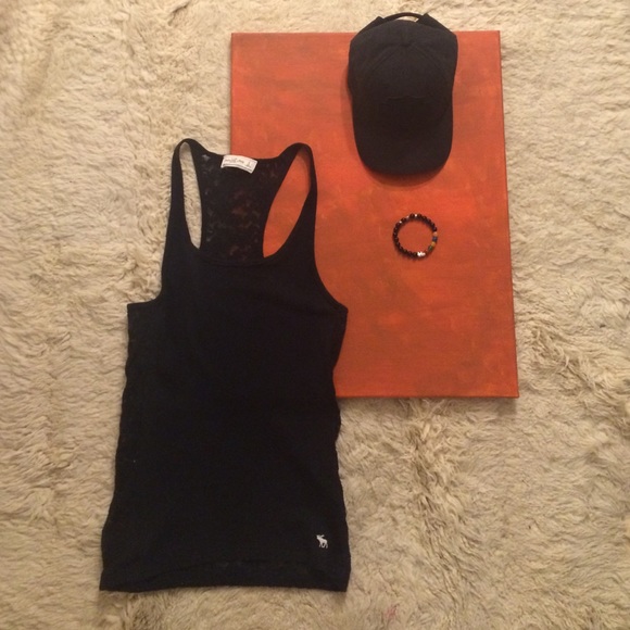 Abercrombie and Fitch Navy Lace Racer Back Tank