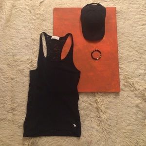 Abercrombie and Fitch Navy Lace Racer Back Tank