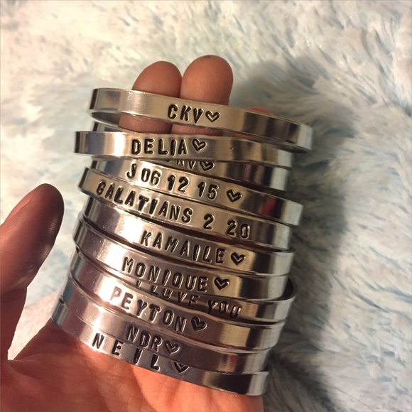 Sliver customized and engraved cuff bracelet