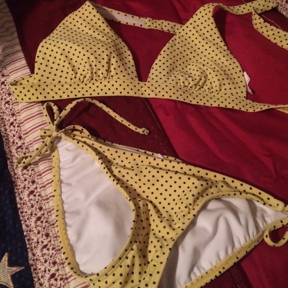 Black and yellow Polka Dot Bikini