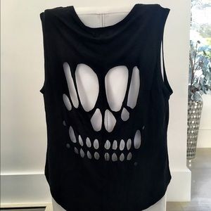 Handmade Skull Cutout T-shirt.
