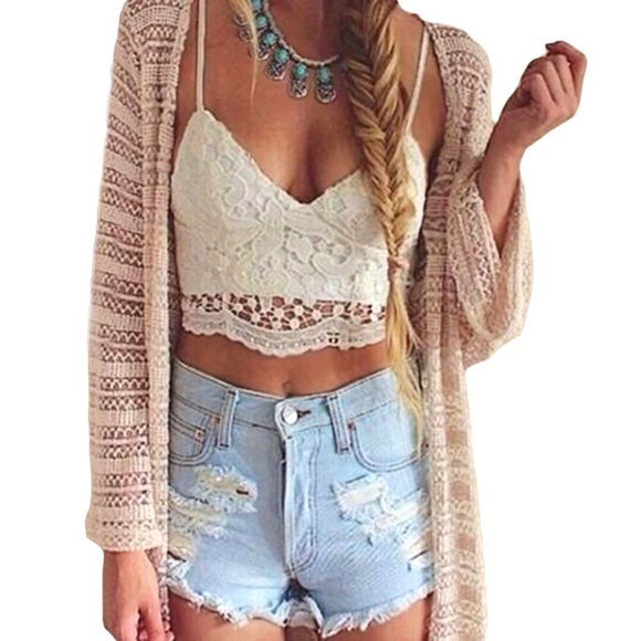 Free People Other - White Crochet Bralette Crop Top