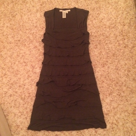 Max Studio Olive Green Bodycon Ruffle Dress