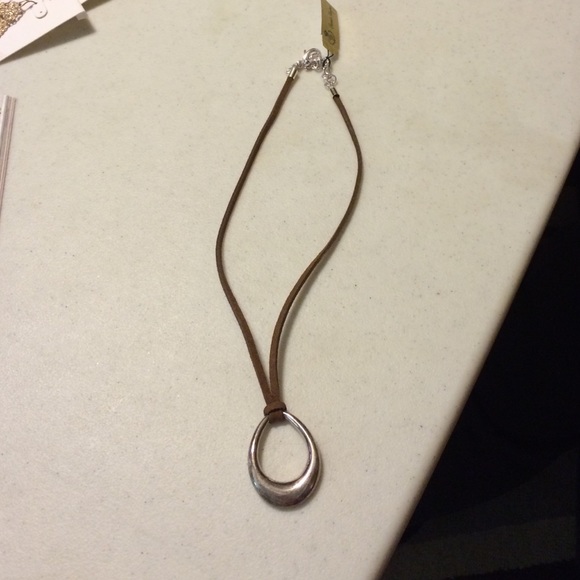 Brown suede necklace