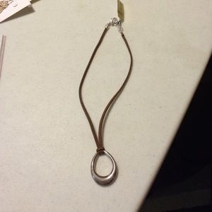 Brown suede necklace