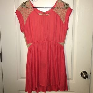 Coral/Lace beach dress