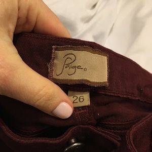 Mid rise burgundy jeans