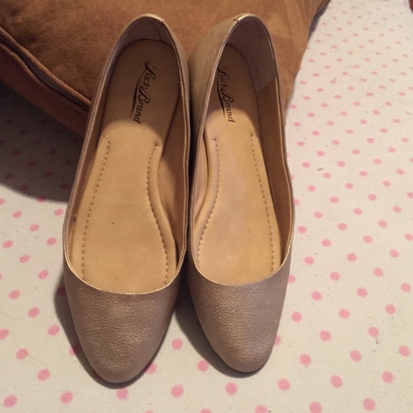 Lucky brand Gold/Beige flats