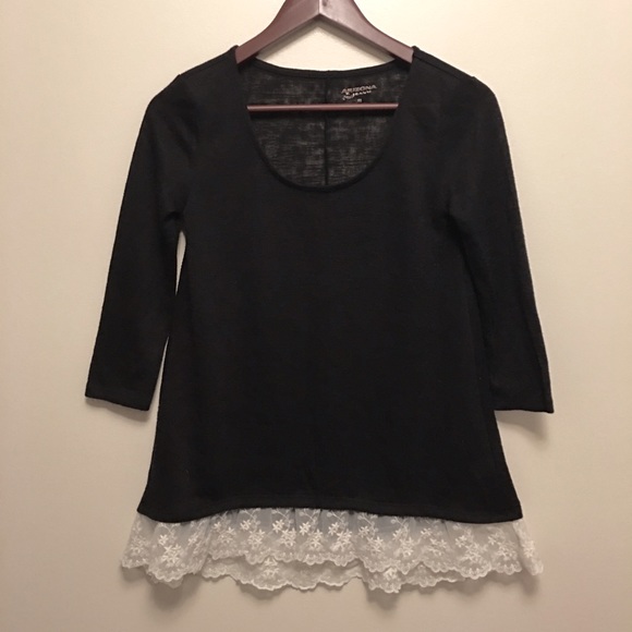 Black top with lace bottom detail
