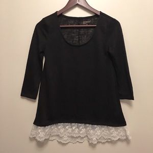 Black top with lace bottom detail