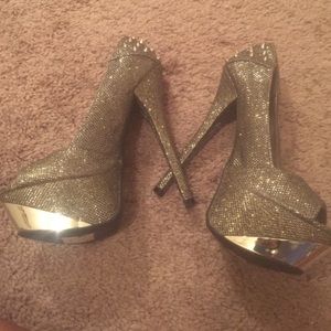 Silver Spiked Heels