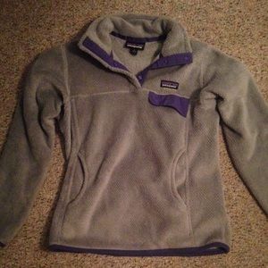 Women's Patagonia re-tool sweater gray and purple