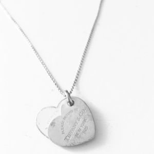 Sterling silver duo heart Tiffany & co. necklace