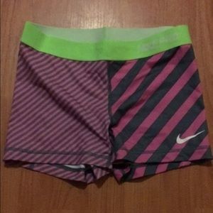 Rare Nike pro striped spandex shorts