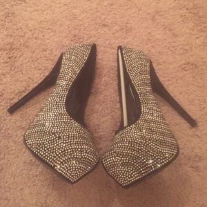 Black Rhinestone Heels