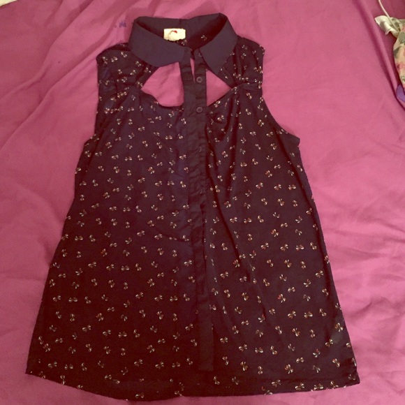 Blue Button Up Blouse