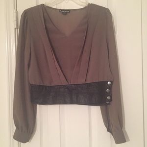 Moss colored crop top