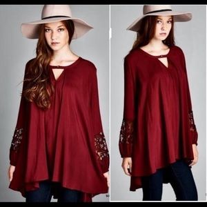 Burgundy swing tunic
