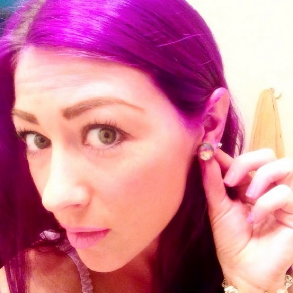 Pastel Pink Rose Earrings - Picture 3 of 4