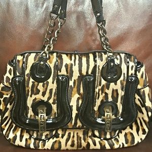 Fendi Leopard Pony Hair "B" Baguette