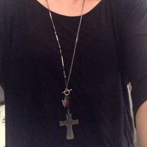 Free people long chain cross necklace