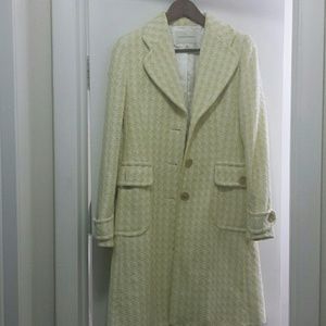 Banana Republic Cream & Yellow tweed dress coat