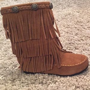Little Girls Fringe Boots
