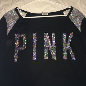 Black long sleeved pink shirt
