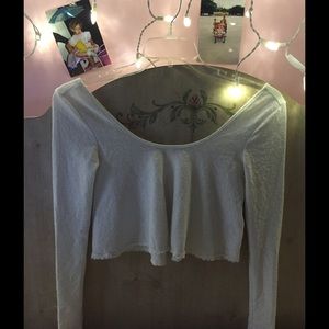 Flower Embroidered White Crop Top