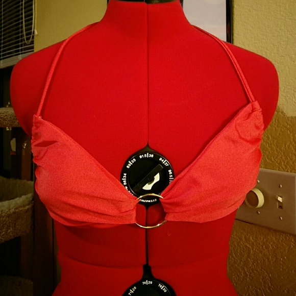 Padded halter bikini with keyhole detail