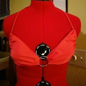 Padded halter bikini with keyhole detail