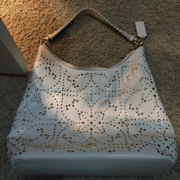 Favorite coach ivory/gold bag - Picture 1 of 3