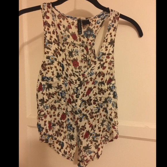 Flowered button up tank-Sunday Sale item