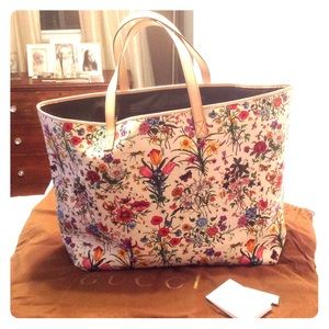 GUCCI Canvas Large Floral Tote