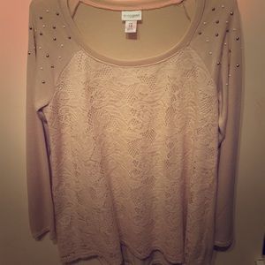 Beautiful Cream/Lace Maternity Top