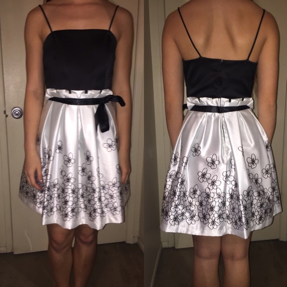 Black and white mini dress