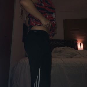 Black and white soccer adidas pants