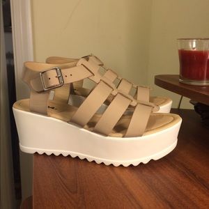Beige wedges