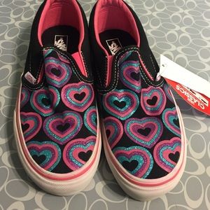 Heart glittery vans in kids size