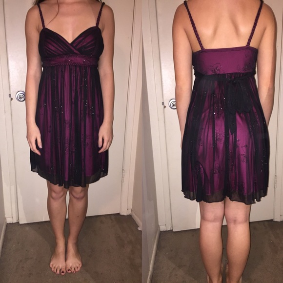 Black and hot pink dress