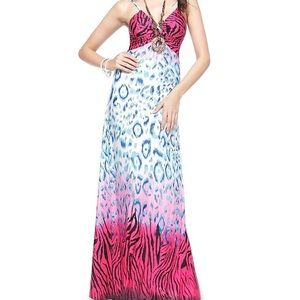 Ever Pretty Animal Print Spaghetti Straps Dress