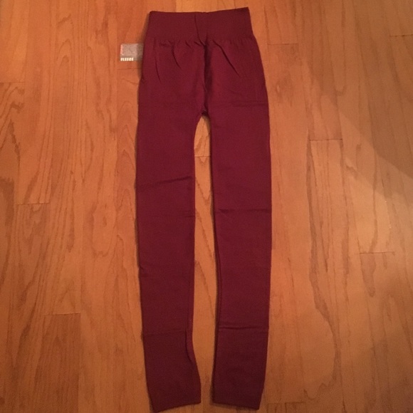 maroon fleece leggings