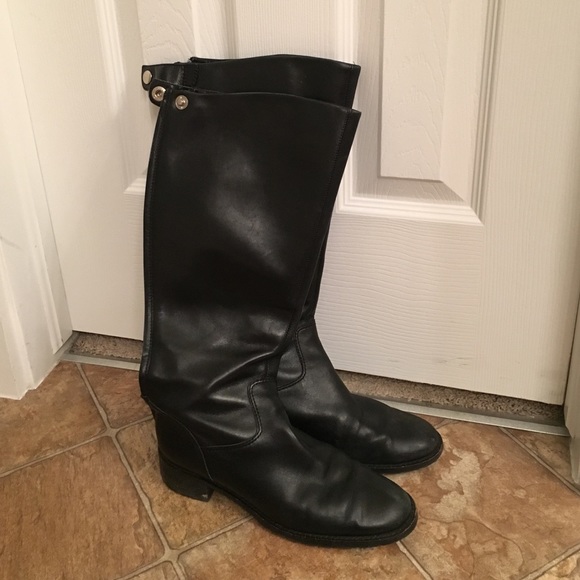 Franco Sarto black leather riding boots
