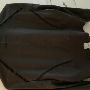 Black polyurethane moto jacket