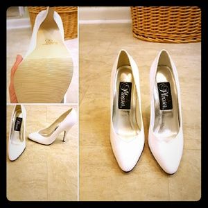 4.5 inch White heels
