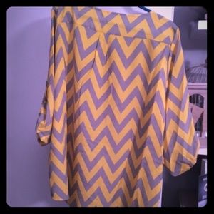 Chevron Blouse 2X NWOT never worn!