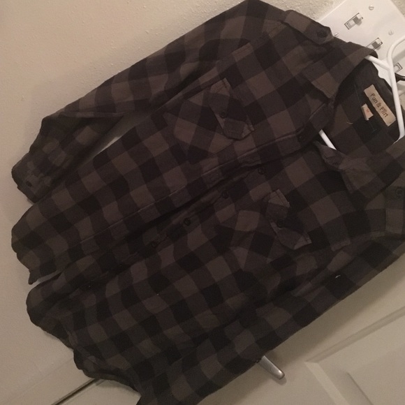 Olive and black flannel
