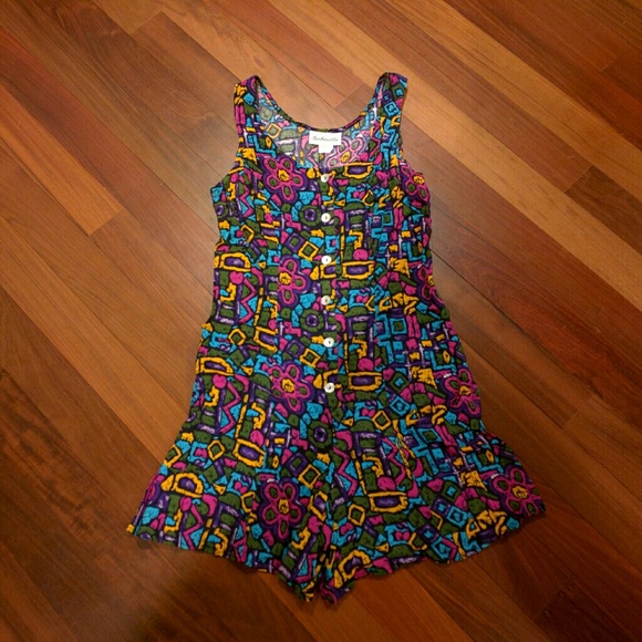 Vintage retro tribal print romper
