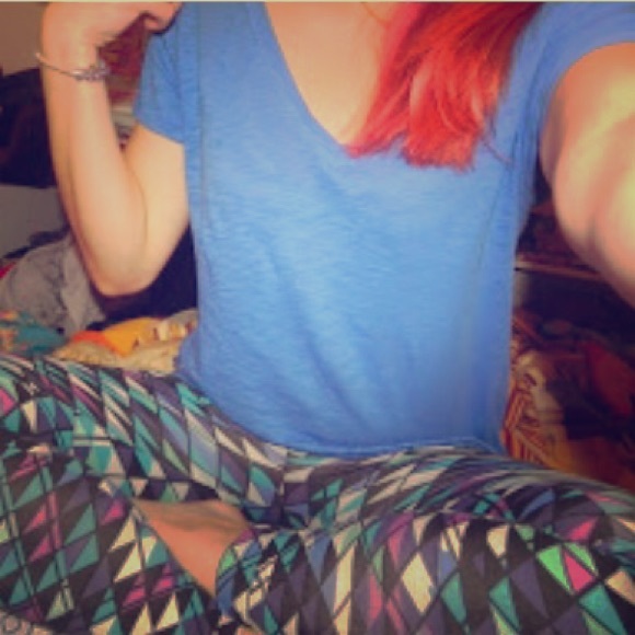 $8 SALE Blue Geometric Yoga Exercise Leggings
