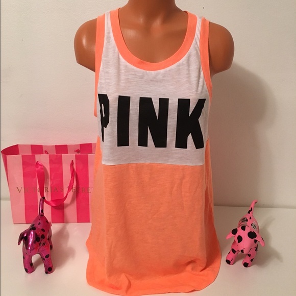 PINK Victoria's Secret Tops - 🚫SOLD🚫NEW PINK VS LOGO MESH BACK MUSCLE TEE